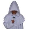 Mönch Mittelalterliche Kapuzenrobe Mönch Renaissance Priester Kostüm Halloween Zauberer Hexer Cosplay Umhang für Erwachsene