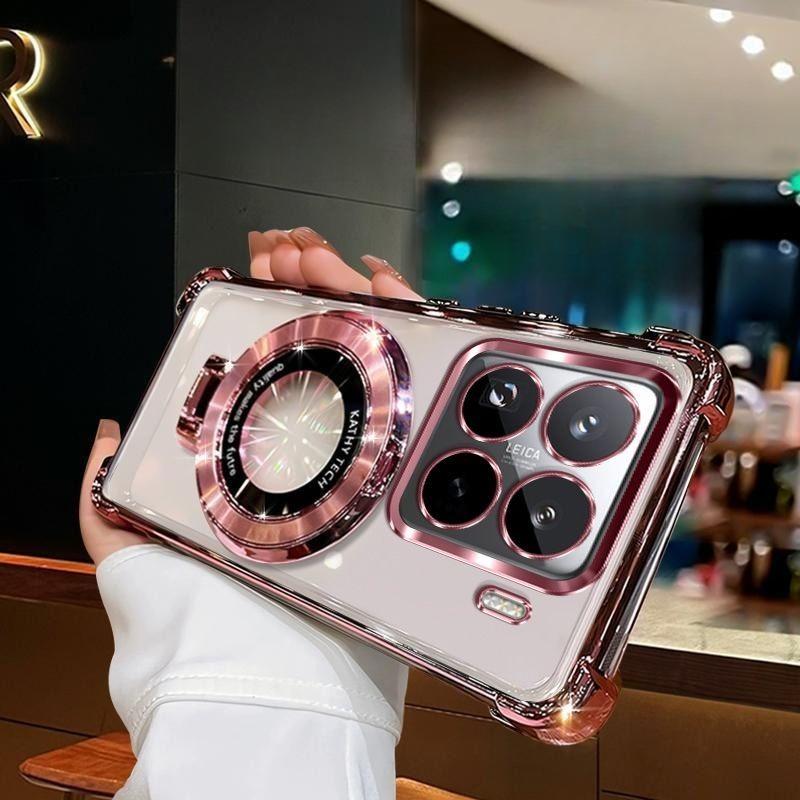 

Shockproof Case For Xiaomi 15T 14T 13T Pro Magnetic Stand Holder Cover For Xiaomi 15T Stand Transparent Soft Silicone Back Cover For Xiaomi 15T