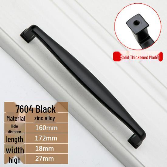 Modern European Black Handle for Cabinets and Wardrobes