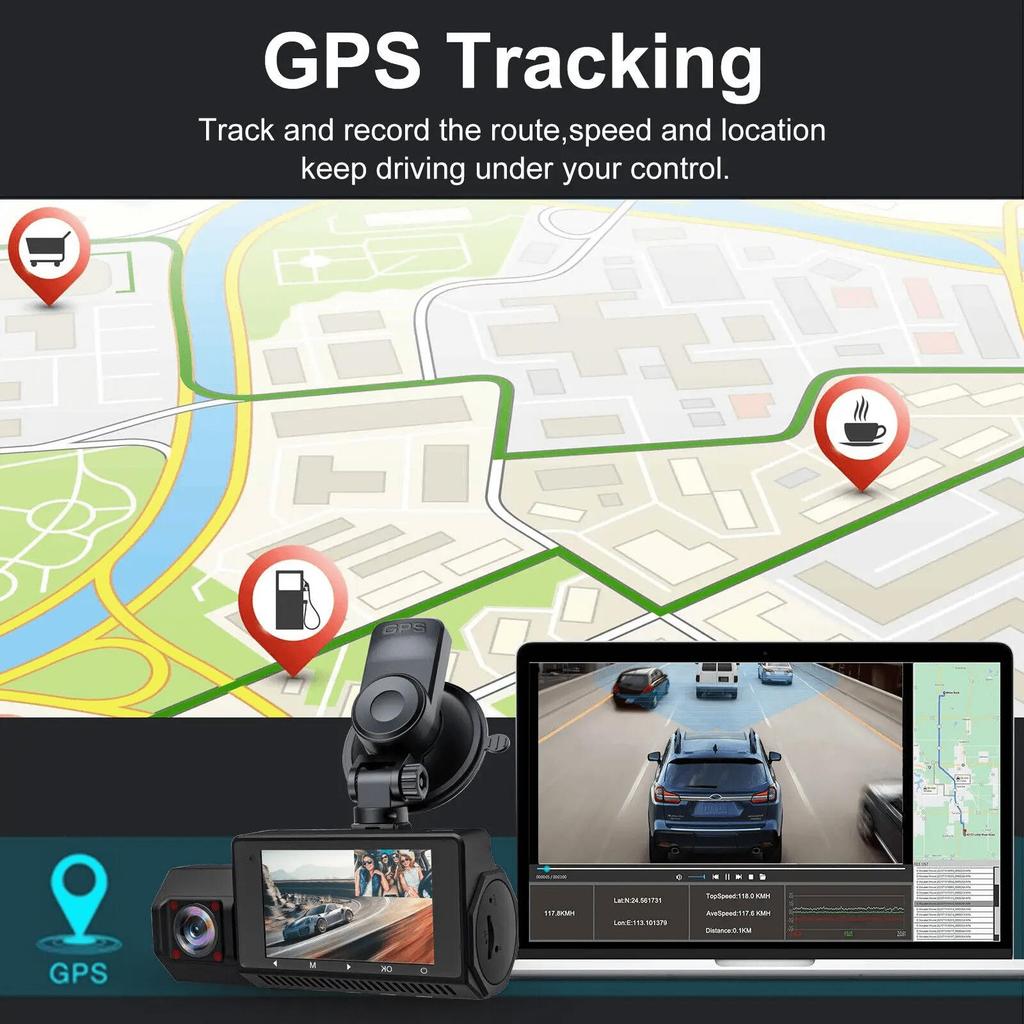 4K Dash Cam GPS WiFi UHD 3840*2160P Car DVR For Car Surveillance Cameras Night Vision Video Recorders Dashcam 24H Parking Monitor