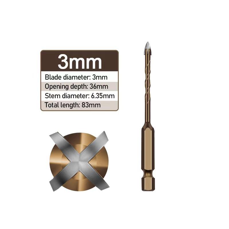 

Masonry Concrete Drill Bits For Glass Ceramic Tile Brick Plastic Wood Mason Hard Alloy Wall Hole Opener Hex Shank 3mm To 12mm 3mm