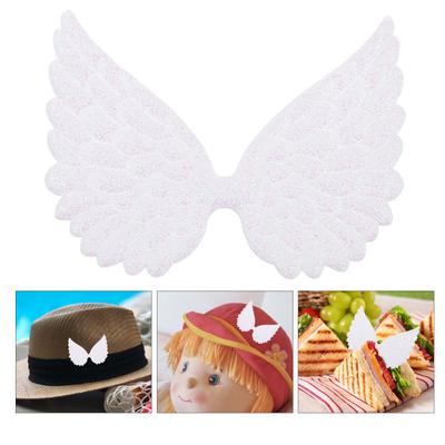 30 Pcs Cake Decorations Mini Wing Ornaments Angels for Crafts Clothing Felt Accessories White Sew Patches