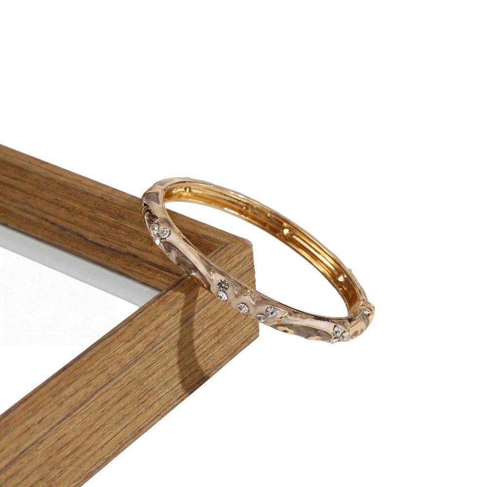 Eleganter Cloisonné Offener Armreif Zink Zink Zinklegierung Retro Hof Blumiger Armreif Vintage Emaille Armband Mode