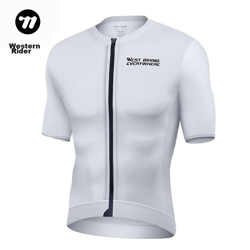 Summer Cycling Jersey Short Sleeve Top, Black, L