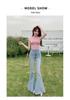 Women's High-Waist 3D Bow Micro-Flare Jeans - Autumn 2025: Slimming, Stretchy, Butt-Lifting Flare Pants