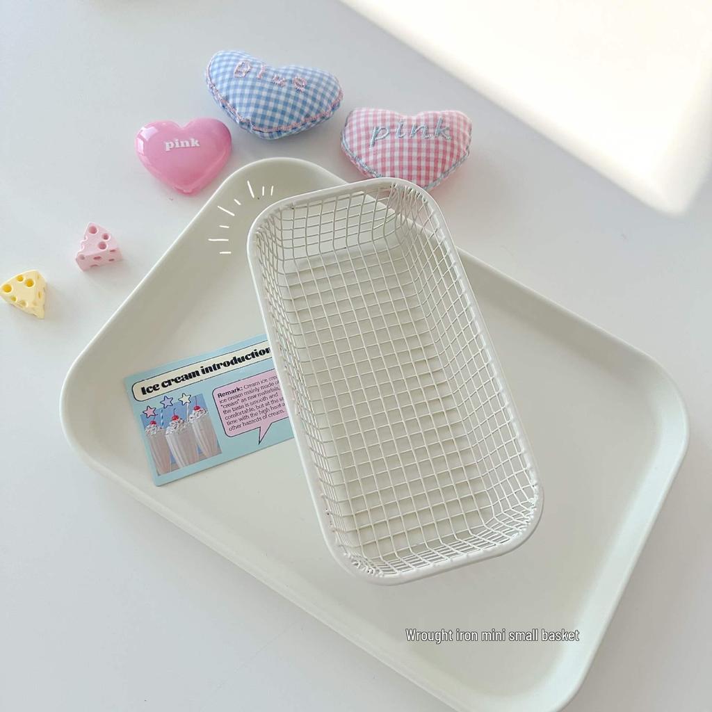 Iron Art Creamy Storage Basket - Office & Desk Organizer