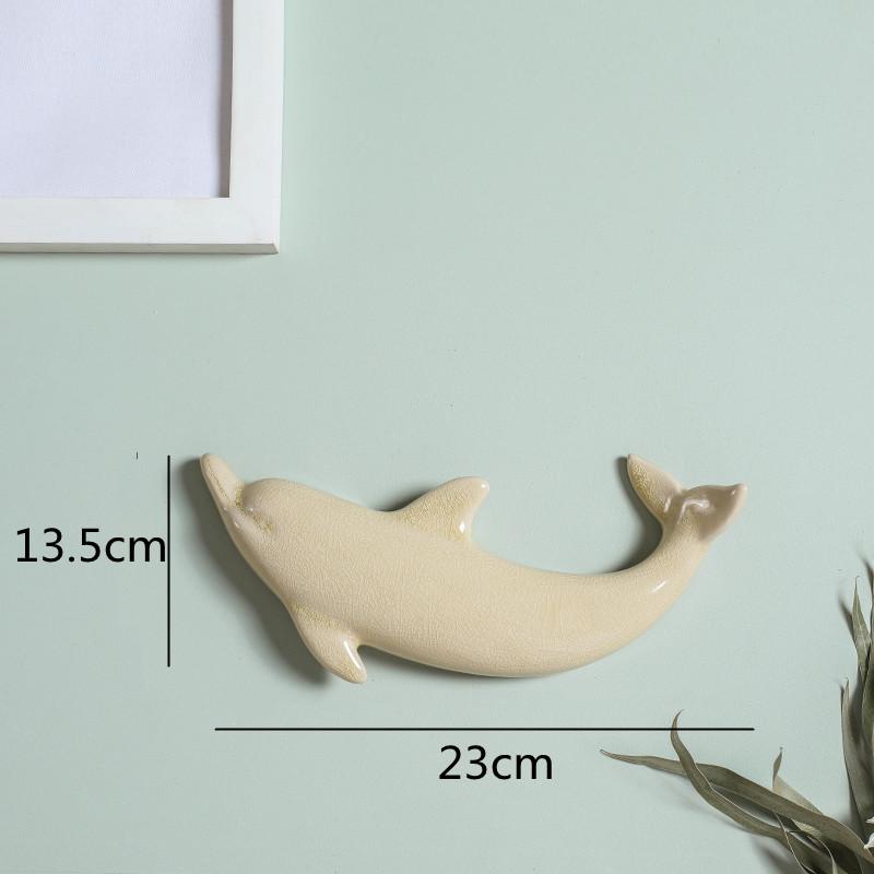 Wall Decoration Ceramic Suspension Dolphin Fish Color Ocean Background Wall Children's Room Decoration Accessories Baby Nursery
