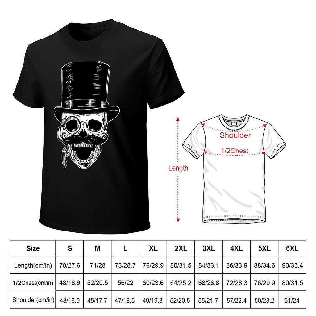 Victorian Skull with Monocle TShirt custom tshirts heavyweights graphics black t shirts for men