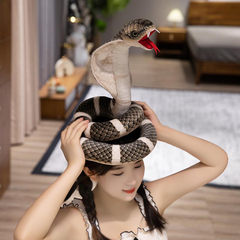 Simulierte Cobra Plüsch Spielzeug Lange Ausgestopfte Schlange Plushie Kissen Sofa Stuhl Dekorieren Requisiten Mädchen Jungen Geschenk