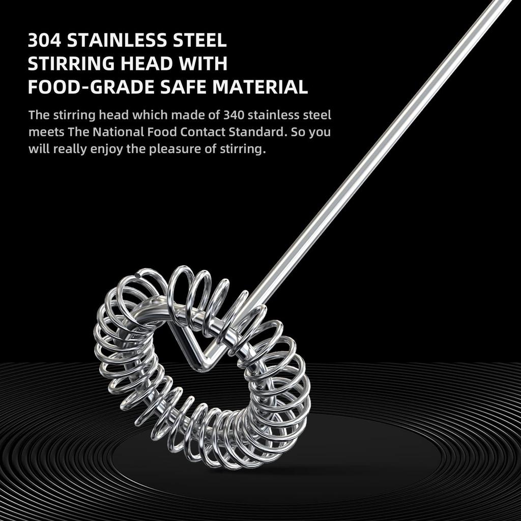 CIRCLE JOY Rechargeable Milk Frother with Stainless Steel Stand, Handheld Milk Frother, Electric