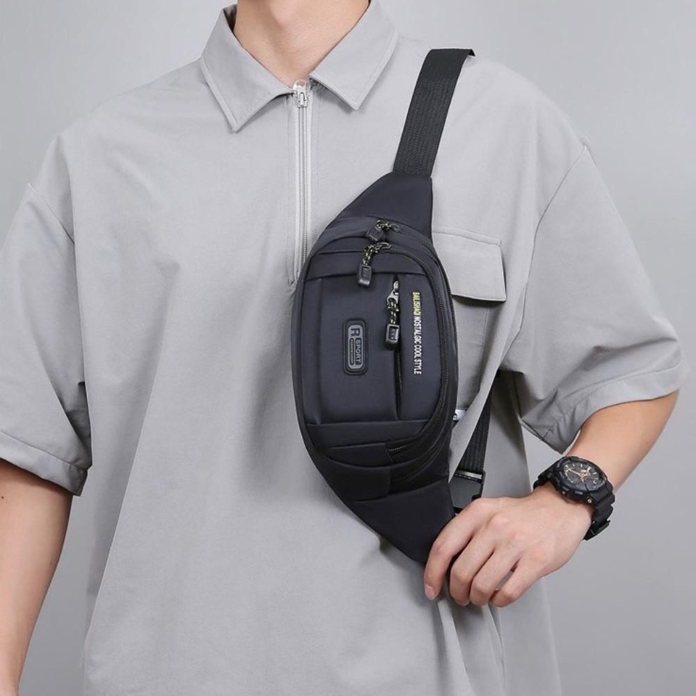 Multiple Pockets Multifunctional Waist Bag Large Capacity Men Running Pouch Men Chest Bag  Gym