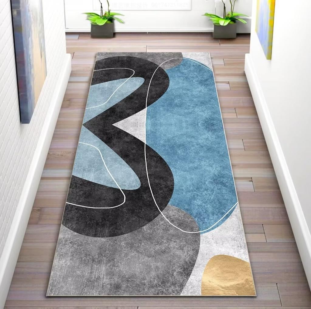 Modern Abstract Corridor Carpet Living Room Aisle Decoration Hall Kitchen Non-slip Runner Rug Bedroom Doorway Washable Floor Mat
