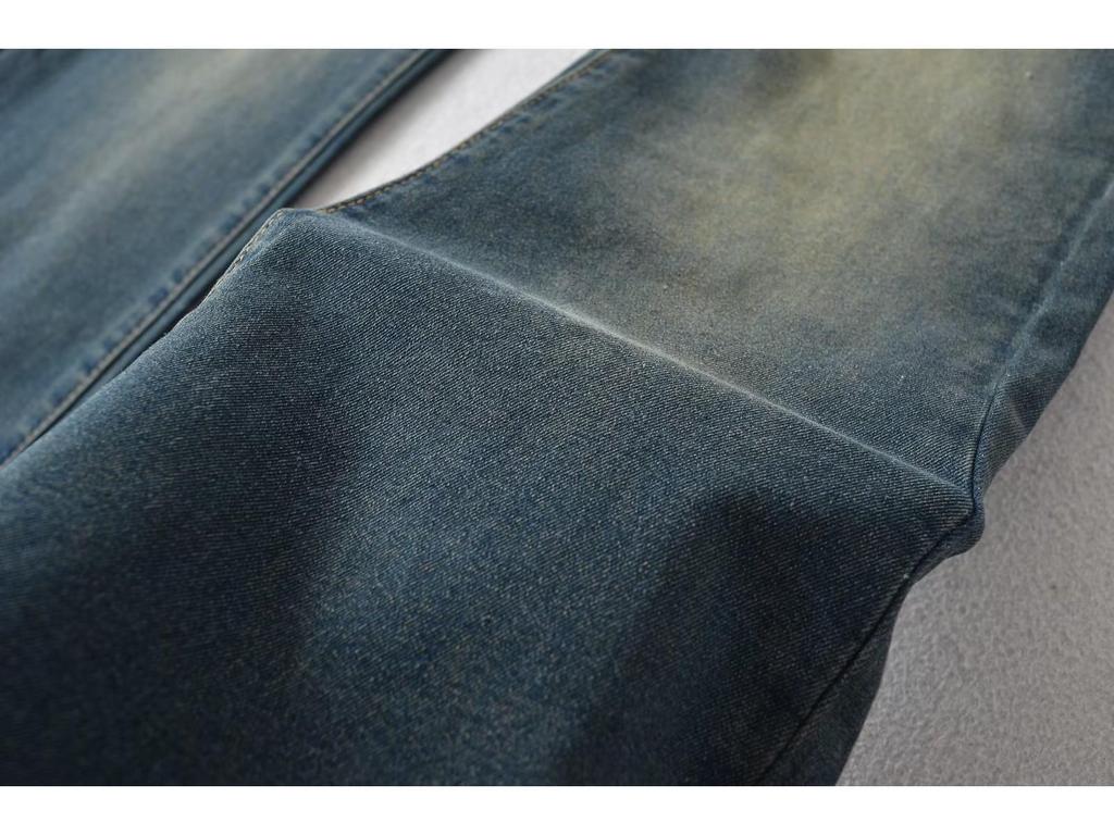 Retro Distressed Micro Flare High Waist Jeans for Women - Fall 2023 Slimming Straight Leg Pants with Raw Hem