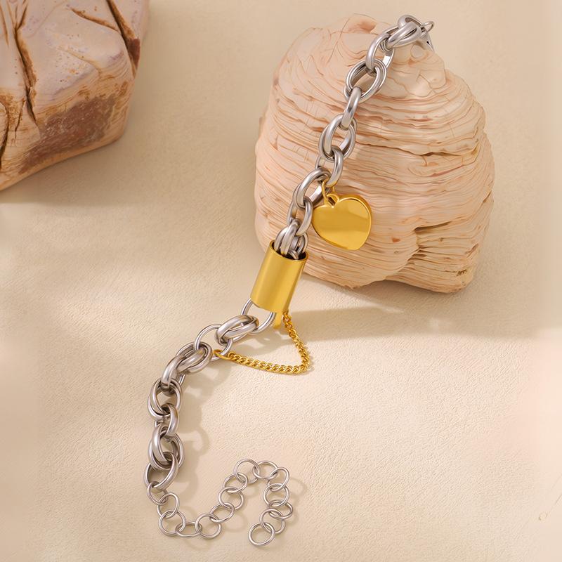 New Cuban Chain Love Bracelet Light Luxury High End Bracelet Jian Jin Love Belt Chain Titanium Steel Does Not Fade Bracelet