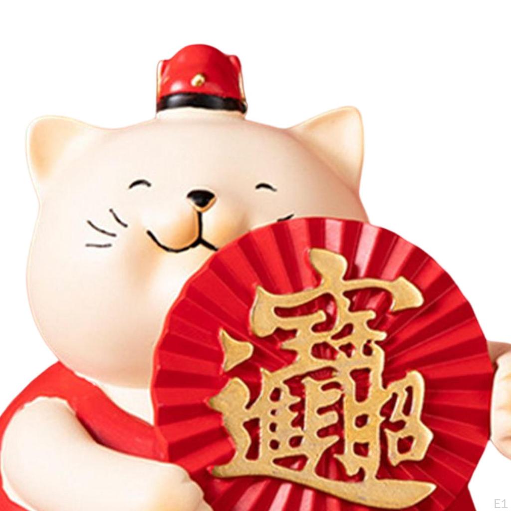 Cat Statue Art Figurines Decorative Crafts Scene Layout Chinese Sculpture for Centerpieces Tabletop