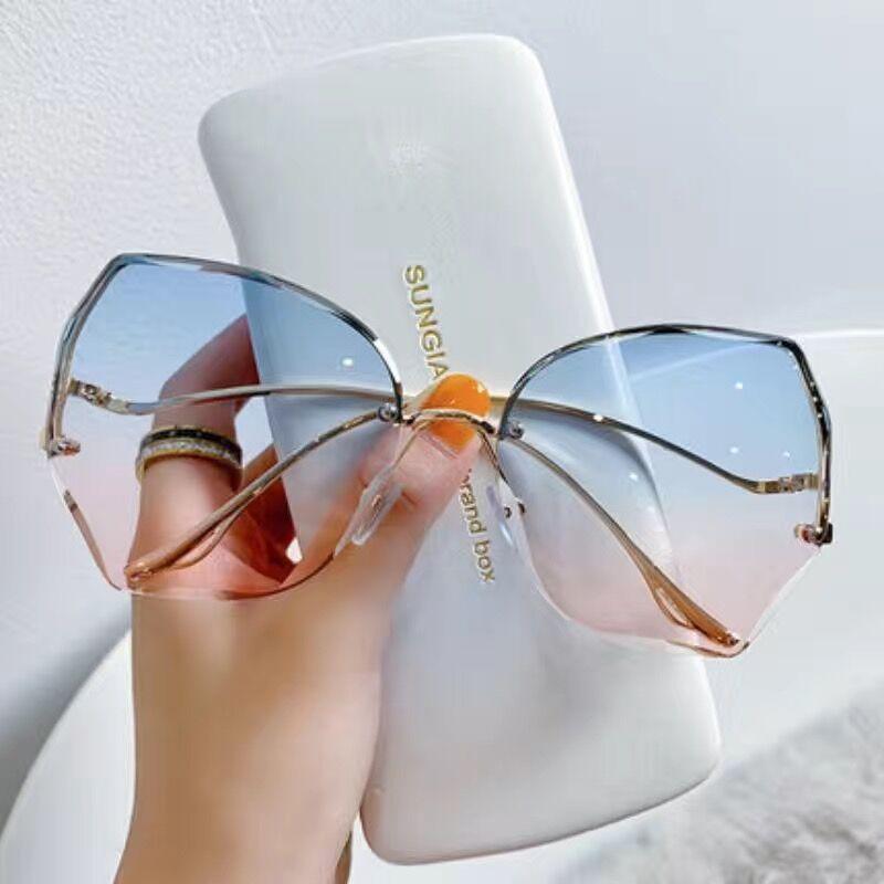 2021 Trendy Retro Korean Frameless Women s Sunglasses with UV Protection