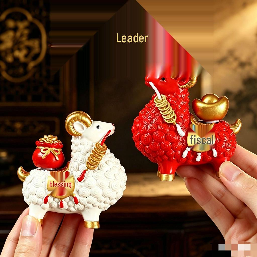 Guochao Rotatable Zodiac Sheep Mascot Phone Holder - Creative Desktop Souvenir Gift