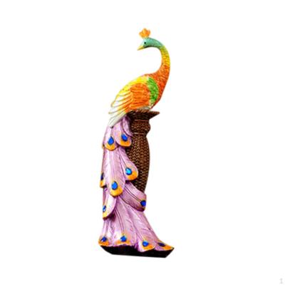Peacock Statue ,Desktop Ornament, Collectible ,Creative Animal Figurine Resin Sculpture for Bedroom