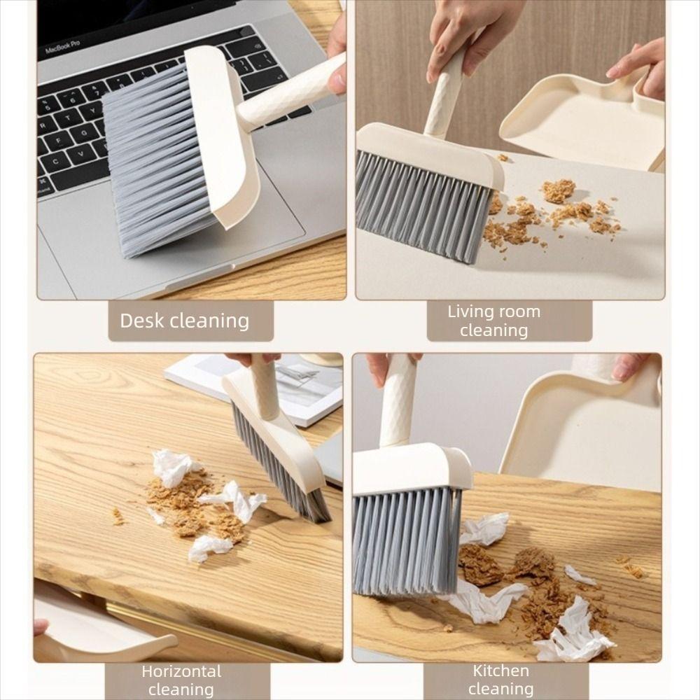 Plastic Desktop Mini Broom Mini Handheld Sweeping Brush Portable Dustpan Set  Household Tool