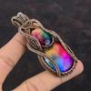 Rainbow Solar Quartz Druzy Pendant Copper Wire Wrapped Pendant Gemstone Copper Jewelry Handmade Pendant Gift For Mother Wire Wrapped Jewelry