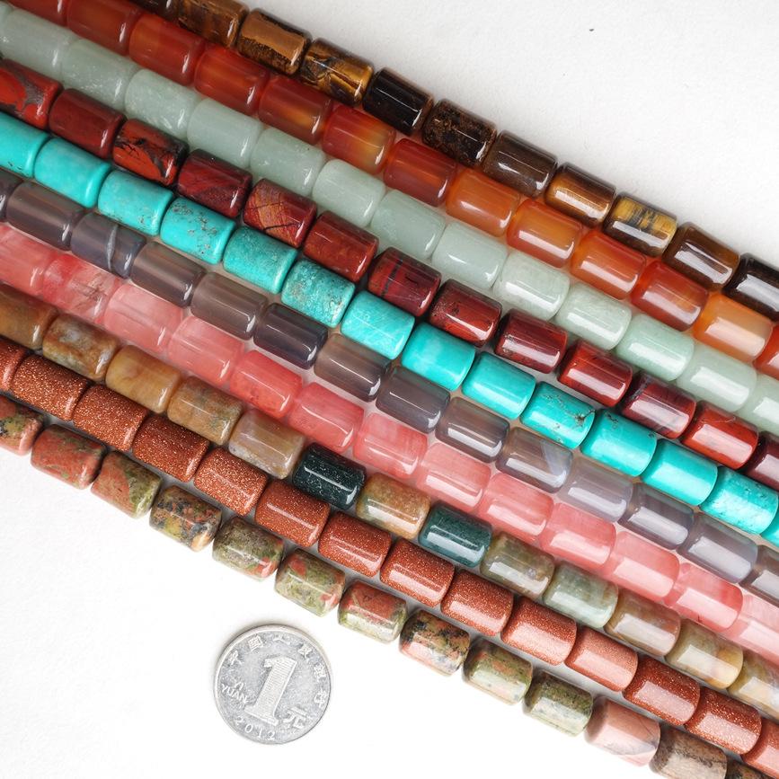 6x10mm Jingde Crystal Agate Cylindrical Loose Beads for DIY Jewelry Accessories