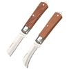 Steel grafting knife, wooden handle, multifunctional cable stripping, leather bending blade, electrician specific peeling knife