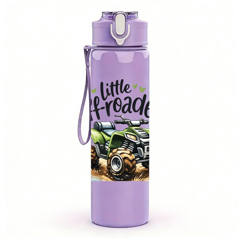 1PC Little Offroader Monster Truck Print 750ml Color Plastic Sports Water Bottle Leakproof Flip Straw Lid Suitable for Sports Office Home Use