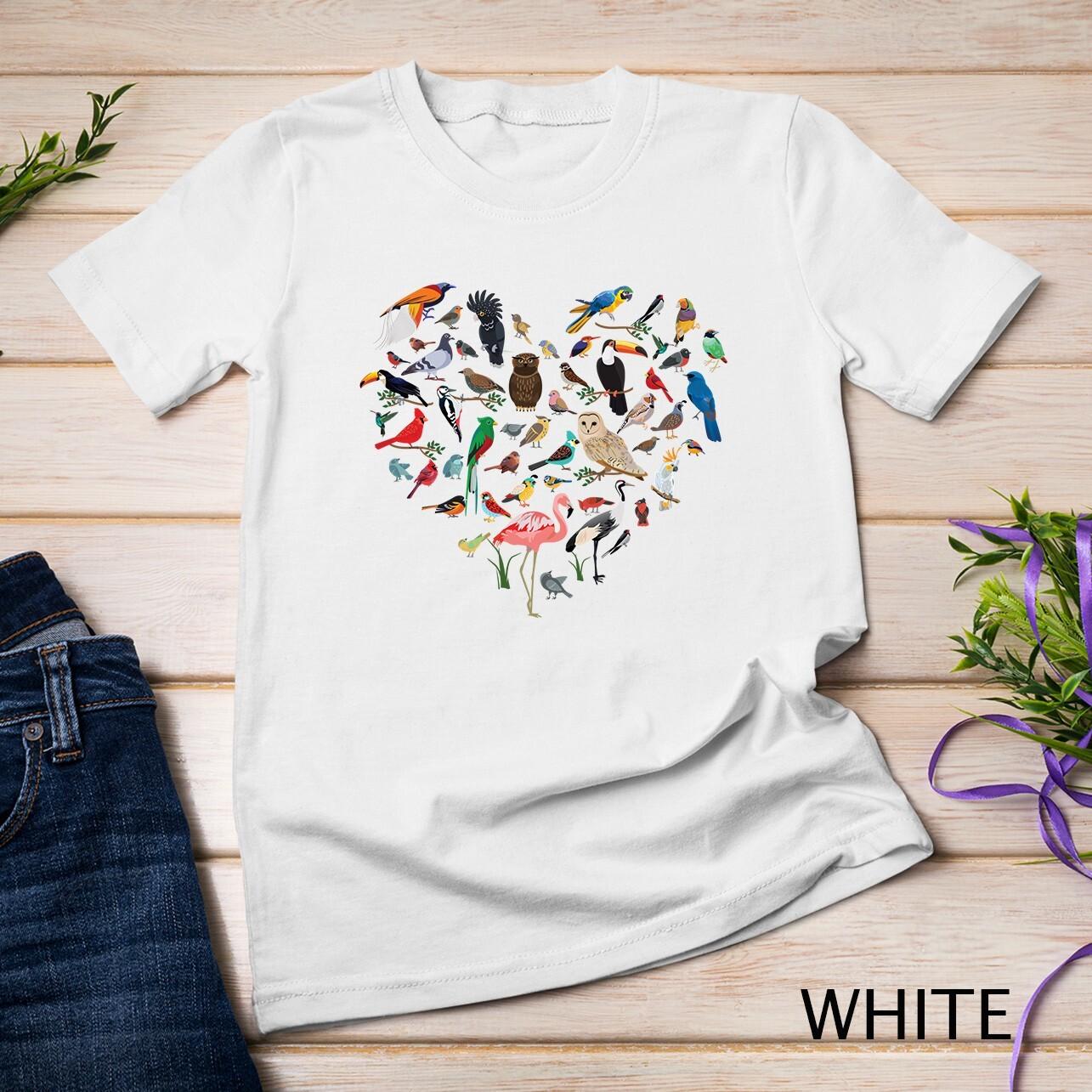 Bird Heart - Birding Bird Watching Birder Bird Watcher Unisex T-Shirt Mens Womens Tees Top M
