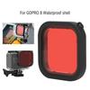 ABS Diving Lens Filter with Rope for GoPro 8 Action Camera Waterproof Shellred