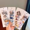 Cute Korean-Style Fabric Flower Kitten Hair Clip for Girls