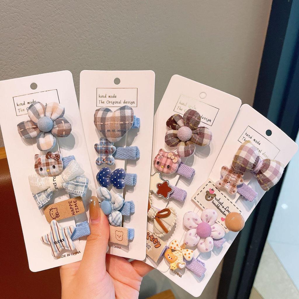 Cute Korean-Style Fabric Flower Kitten Hair Clip for Girls
