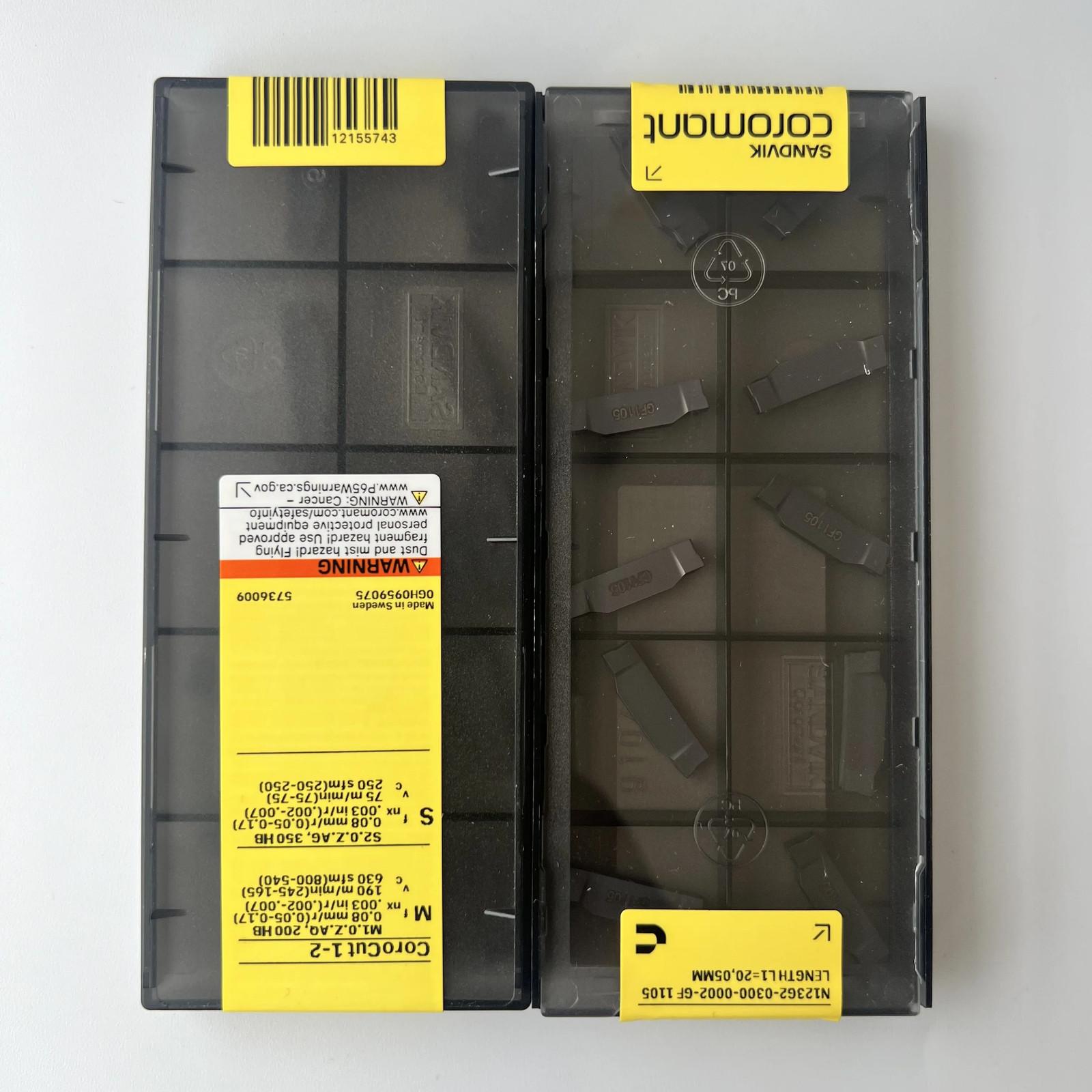 

SANDVIK / N123G2-0300-0002-GF 1105 / Industrial indexable Carbide Inserts 10 Pcs