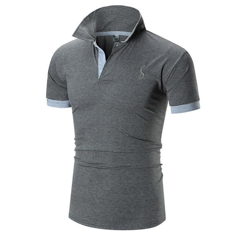 10 Colori Qualità di Marca Cotone Polo Uomo Ricamo Polo Camicia Giraffa Uomo Casual Patchwork Top Maschili