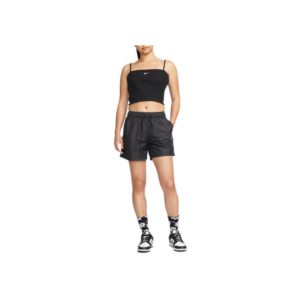 Nike Sportswear Essential 1 Markenlogo Einfarbiges Crop Tank Damen Tops Schwarz DM6738-010