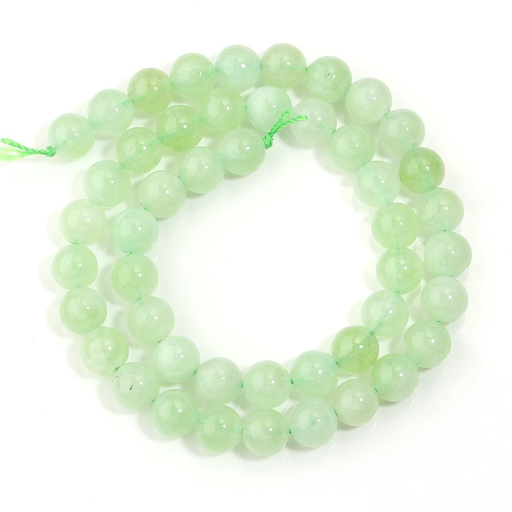1 Strand 6 8 10mm Natural Stone Beads Green Jade Round Loose Gemstone Beads For Jewelry Making DIY Bracelet Necklace Accessories