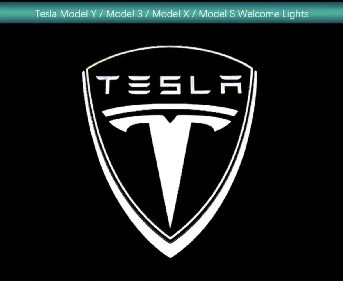 

Автомобильная наклейка 2025 Новый Tesla 2/4 шт. Проекционные лампы для дверей автомобиля HD Приветственные теневые огни для Tesla Model 3 Y X 2016-2020 Model S 2015 2Pieces