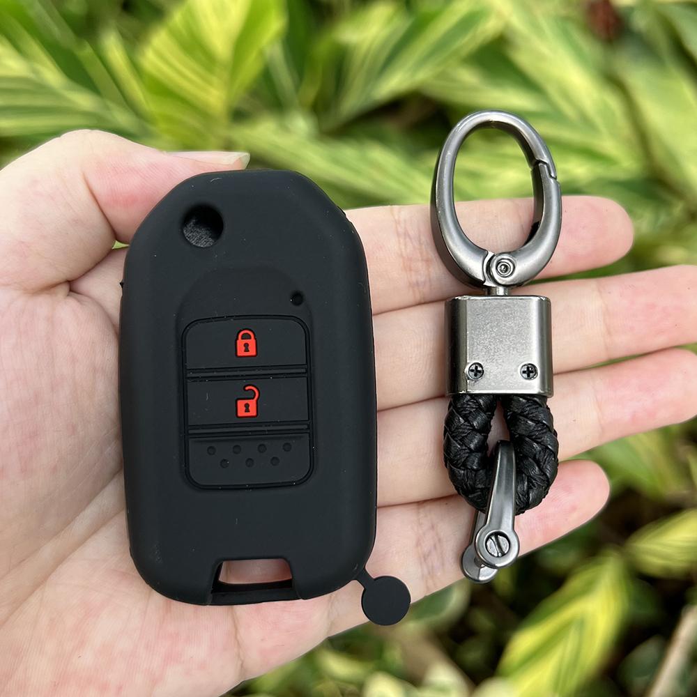 2 3 Buttons Silicone Car Key Cover Protect Skin Shell Rubber Case for Honda Accord 9 Crider Civic Jade SPIRIOR CR-V Fit Flip Key