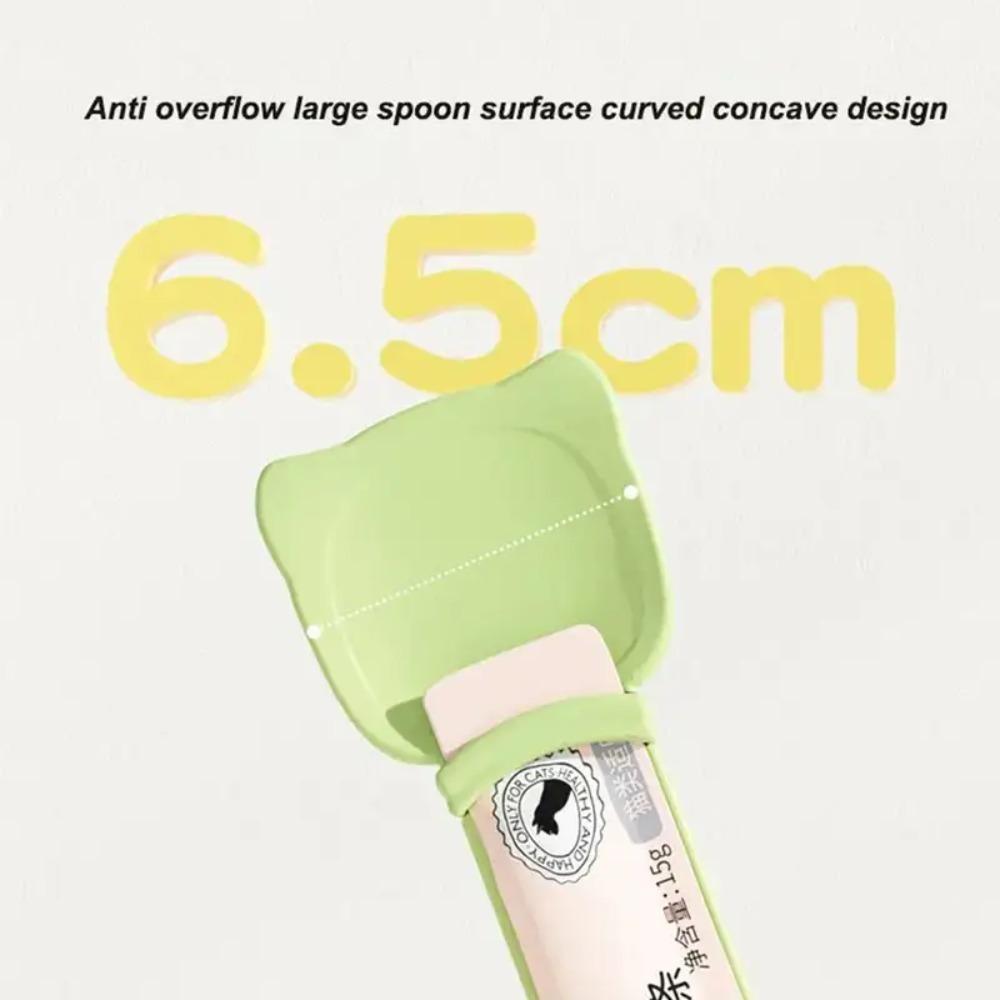 Convenient Cat Strip Squeeze Spoon Multifunctional Cat Snack Spoon Cat Strip Feeder  Food Storage