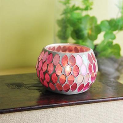 Moroccan Mosaic Glass Votive Candle Holder Tea Light Candelabra Candlestick Home Decor Tabletop Centerpiece