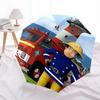 Fireman Fire Trucks Themed Travel Umbrella-8 Ribs Automatic Opening and Closing, Portable Folding Design, Compact and Stylish Umbrella Suita
