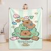 1pc Blankets Lovely Capybara Printed Flannel Blanket Quality Soft Warm Throw Blanket Winter Kids Couch Bed Fluffy Bedspread