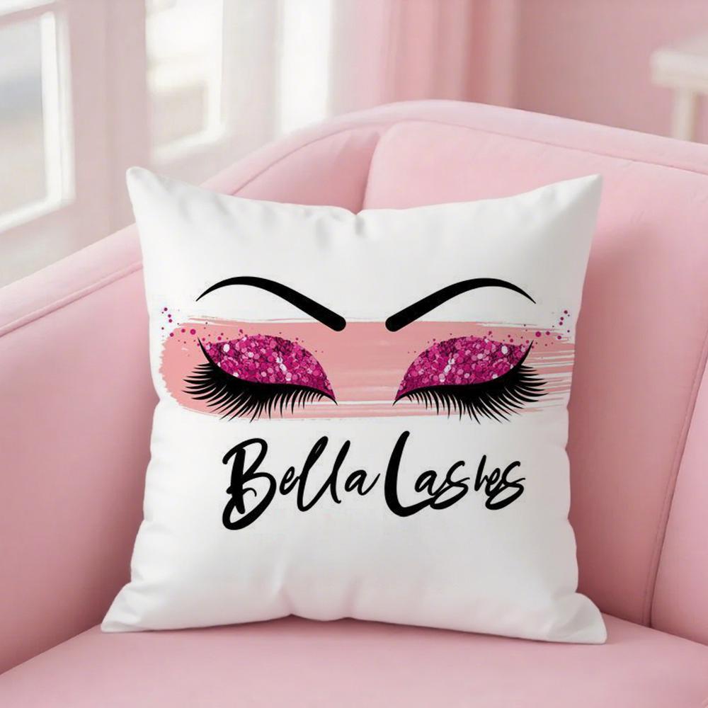 Ins Style Beauty Makeup Eyelash Peach Skin Pillow Case Pillow Cover Case Square Pillow Case Sofa With Pillow Case For Home Use