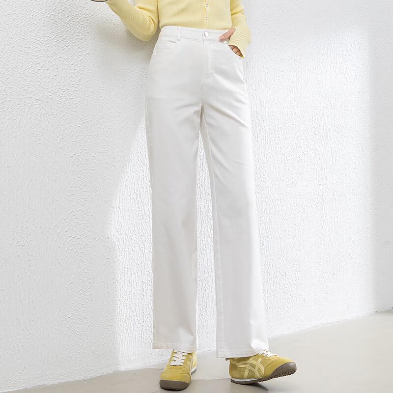 Fanzhen Women's High-Waist Wide-Leg Cropped Denim Jeans