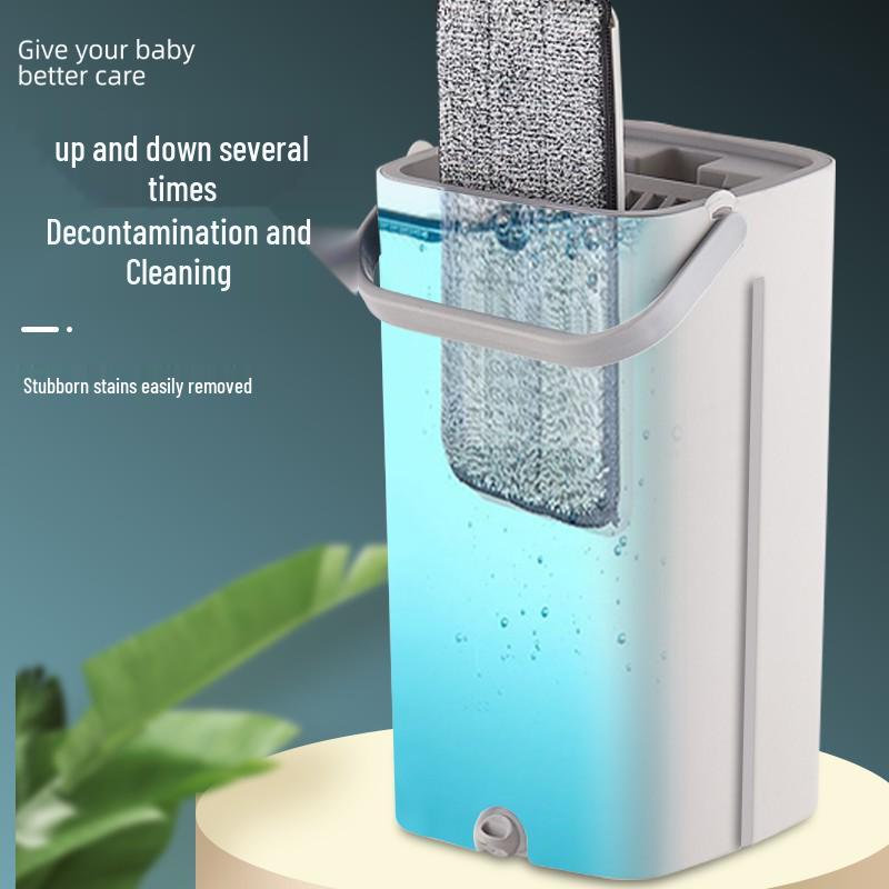 Lazy Clean Mop: Mop rotativ cu mâini libere cu găleată și separare umed/uscat