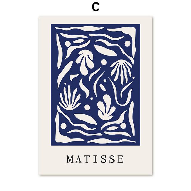 Blue Matisse Abstract Dove Coral Girl Sun Wall Art Canvas Painting Nordic Posters And Prints Wall Pictures For Living Room Decor