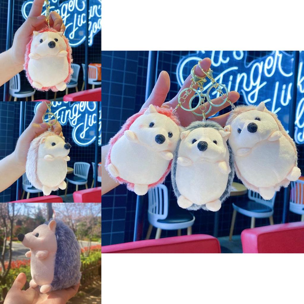 Plush Hedgehog Keychain With Pearl Chain For Bag And Gift For Kids