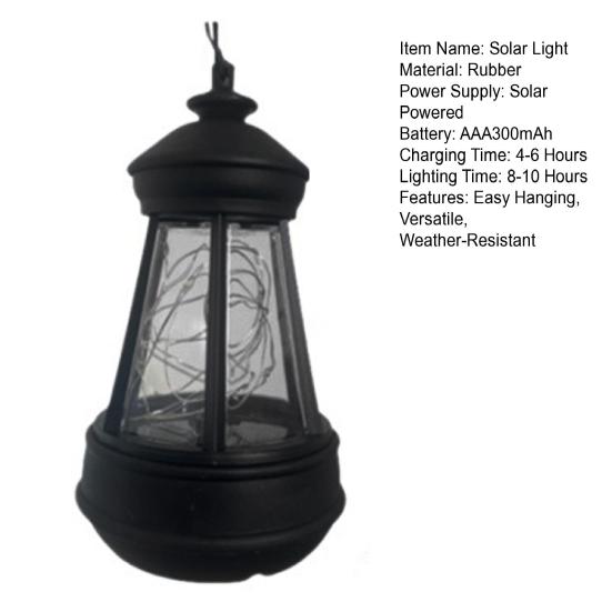 Hanging Solar Lantern, Retro Lantern Garden Solar Lamp, Waterproof Outdoor Solar Light for Backyard Porch Terrace Decor