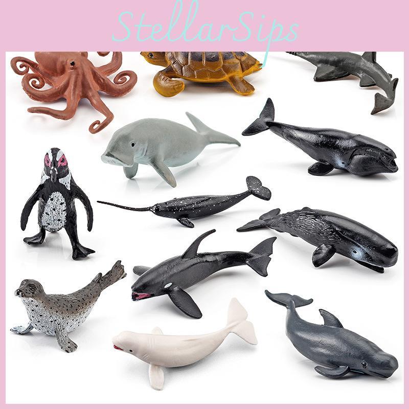 Premium Realistic Ocean Animal Model Set Featuring Octopus Turtle Whale Penguin Toys For Kids And Collectors In Three Sizes And Weights