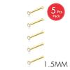 5Pcs CZ Gem Stainless Steel Nose Piercing Stud Crystal Nariz Body Jewelry S L Bone Shape Nostril Rings for Women Girl 20g 0.8mm
