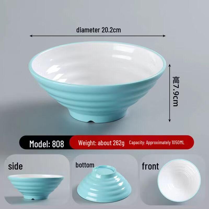 A5 Food Grade Melamine Threaded Noodle & Soup Bowl